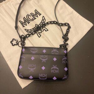 Authentic MCM Mini monogram Crossbody Bag